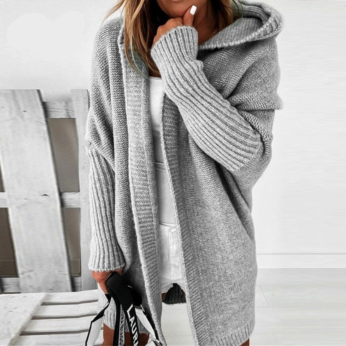 Annika Oversized Hooded Batwing Cardigan