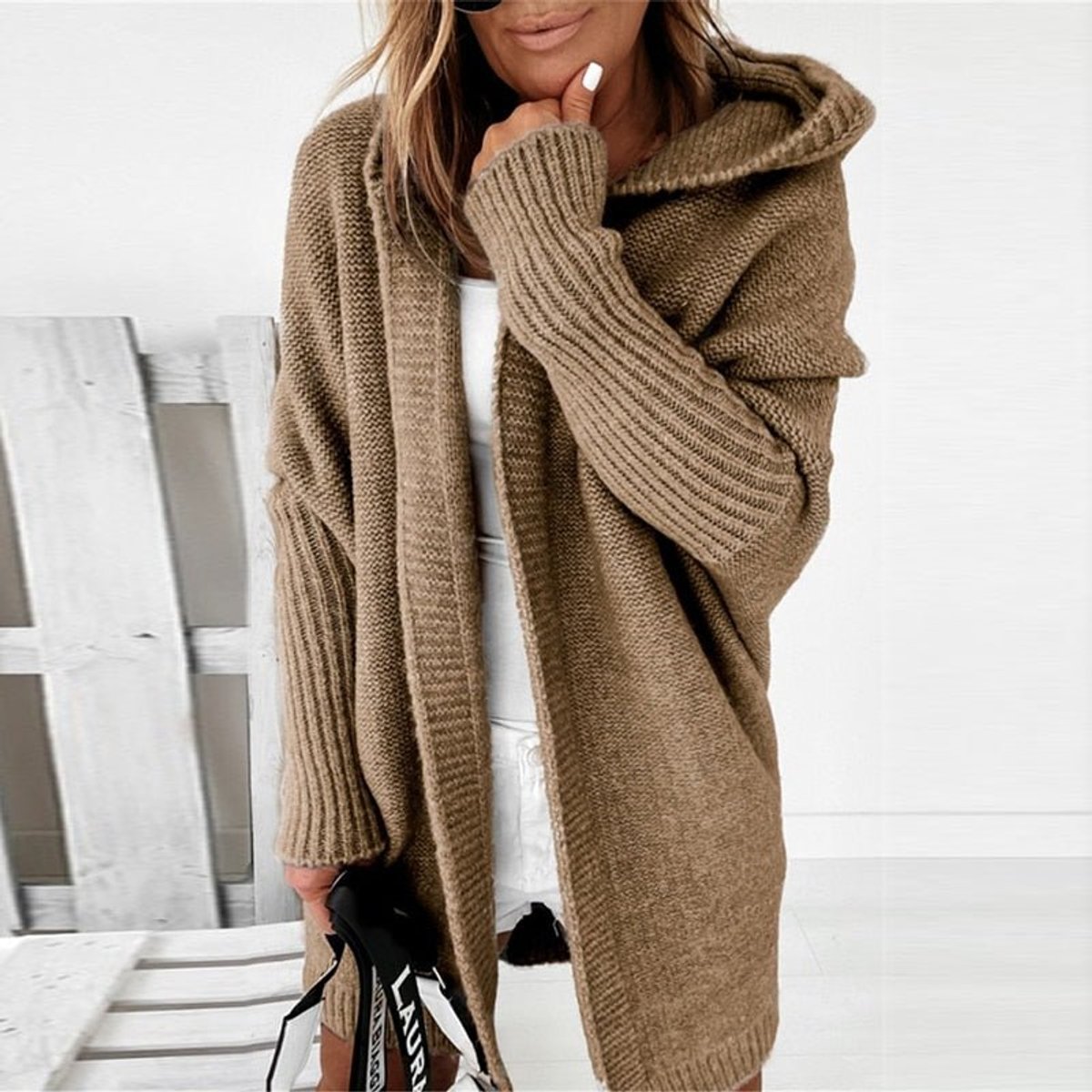 Annika Oversized Hooded Batwing Cardigan