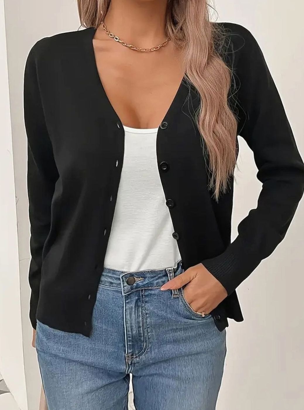 Marlene V-Neck Button-Front Cardigan