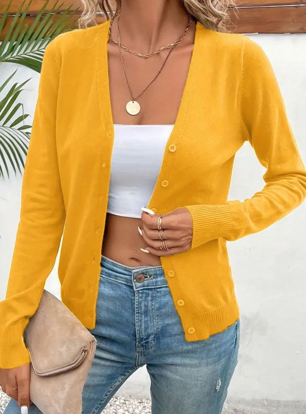 Marlene V-Neck Button-Front Cardigan
