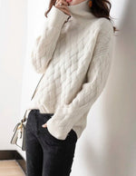 Charlotte Cable Knit Turtleneck Oversized Sweater