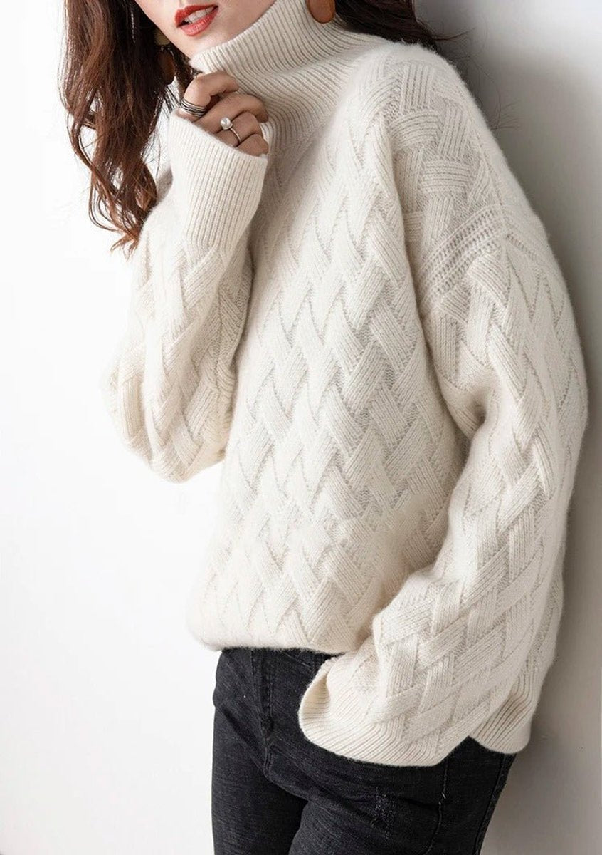 Charlotte Cable Knit Turtleneck Oversized Sweater