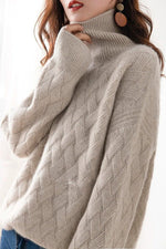 Charlotte Cable Knit Turtleneck Oversized Sweater