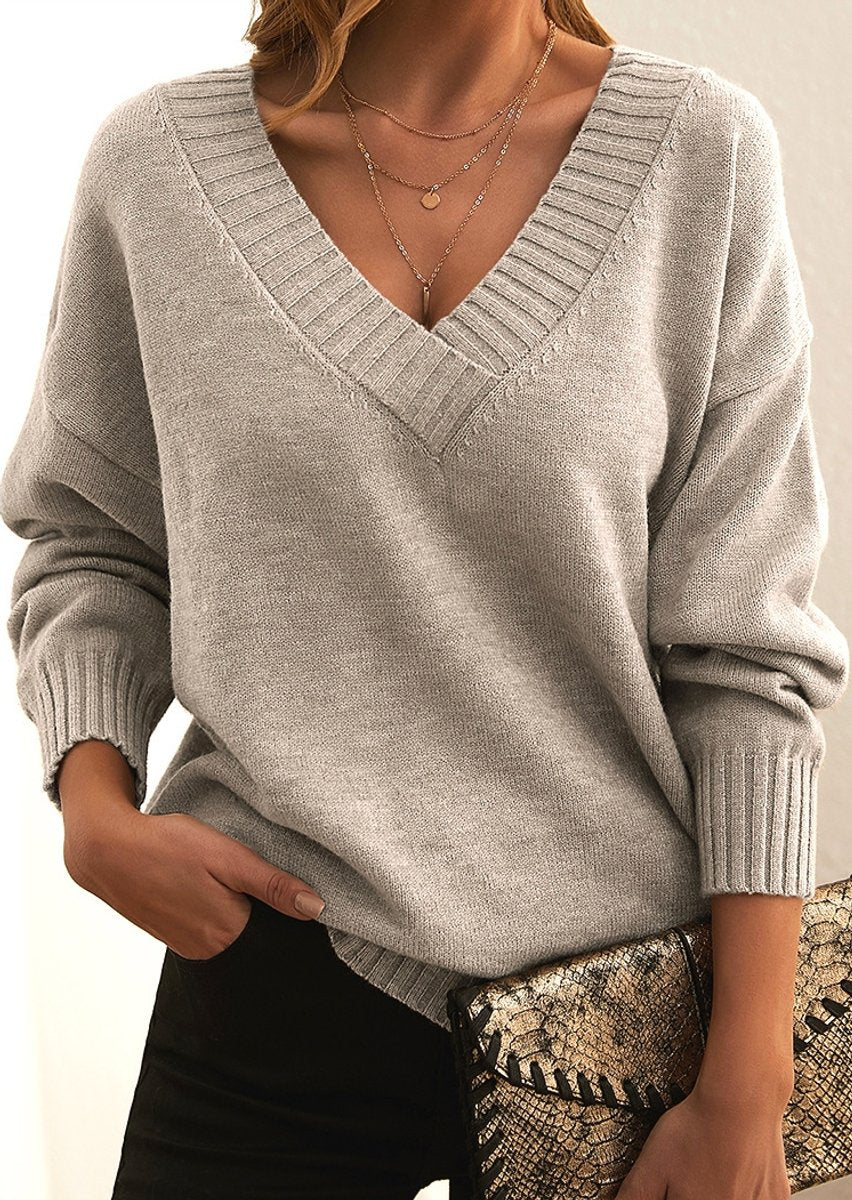 Katharina Soft V-Neck Oversized Longline Sweater