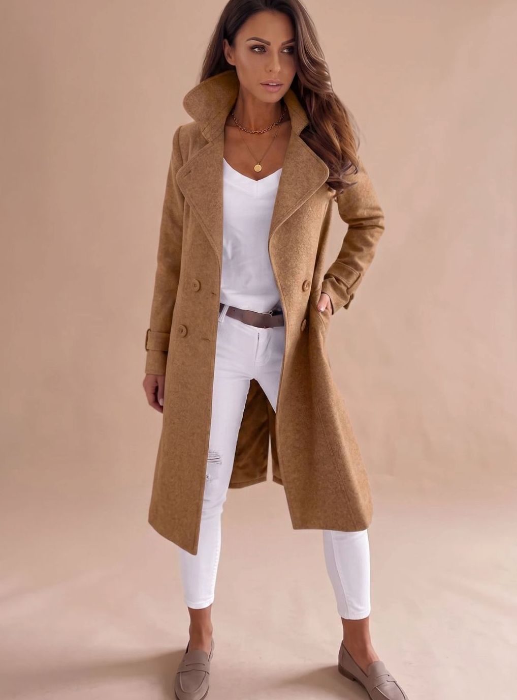 Emilia Tailored Double-Breasted Wool Coat