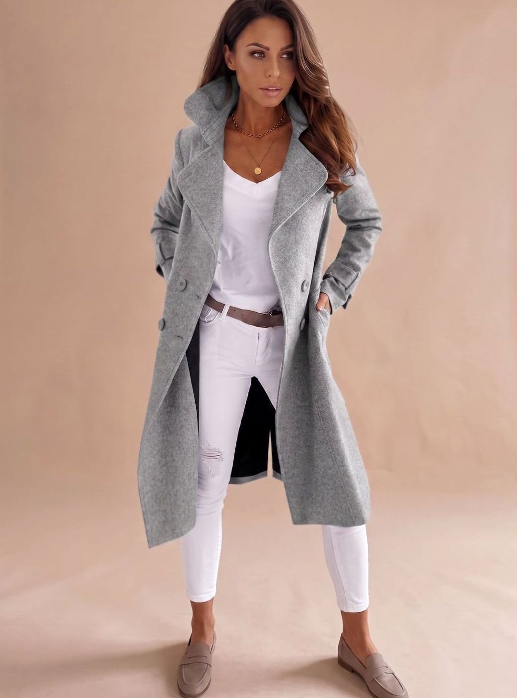 Emilia Tailored Double-Breasted Wool Coat