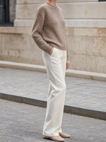 Thatcher speckled knit top, side profile view