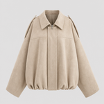 Thurlow Suede-Touch Zip Jacket in beige, product shot