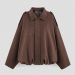 Thurlow Suede-Touch Zip Jacket in coffee brown, product shot