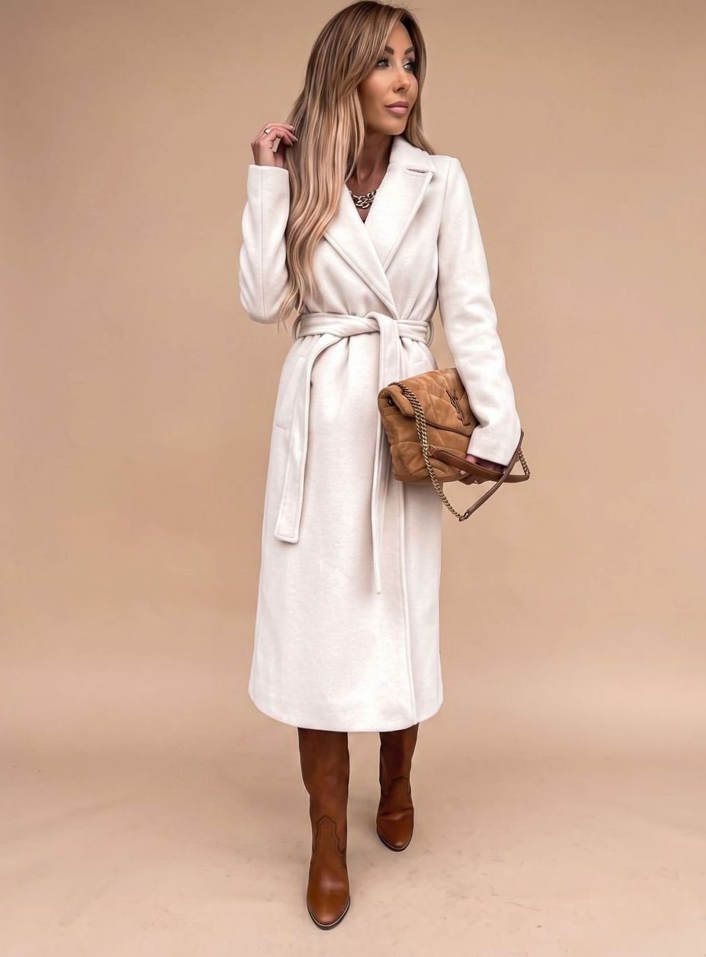 Charlotte Belted Notch-Lapel Trench Coat