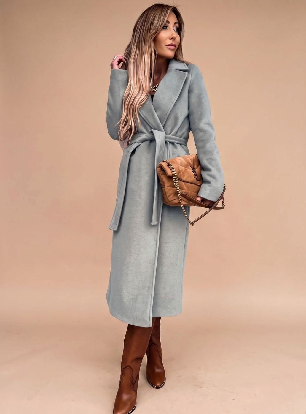Charlotte Belted Notch-Lapel Trench Coat