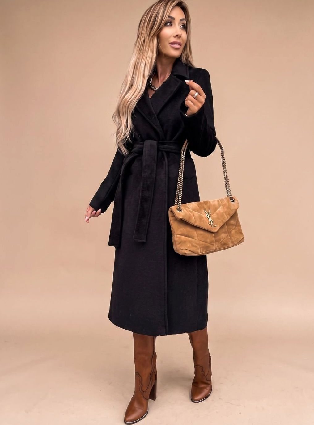 Charlotte Belted Notch-Lapel Trench Coat