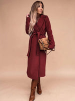 Charlotte Belted Notch-Lapel Trench Coat