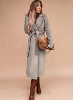 Charlotte Belted Notch-Lapel Trench Coat