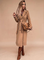 Charlotte Belted Notch-Lapel Trench Coat