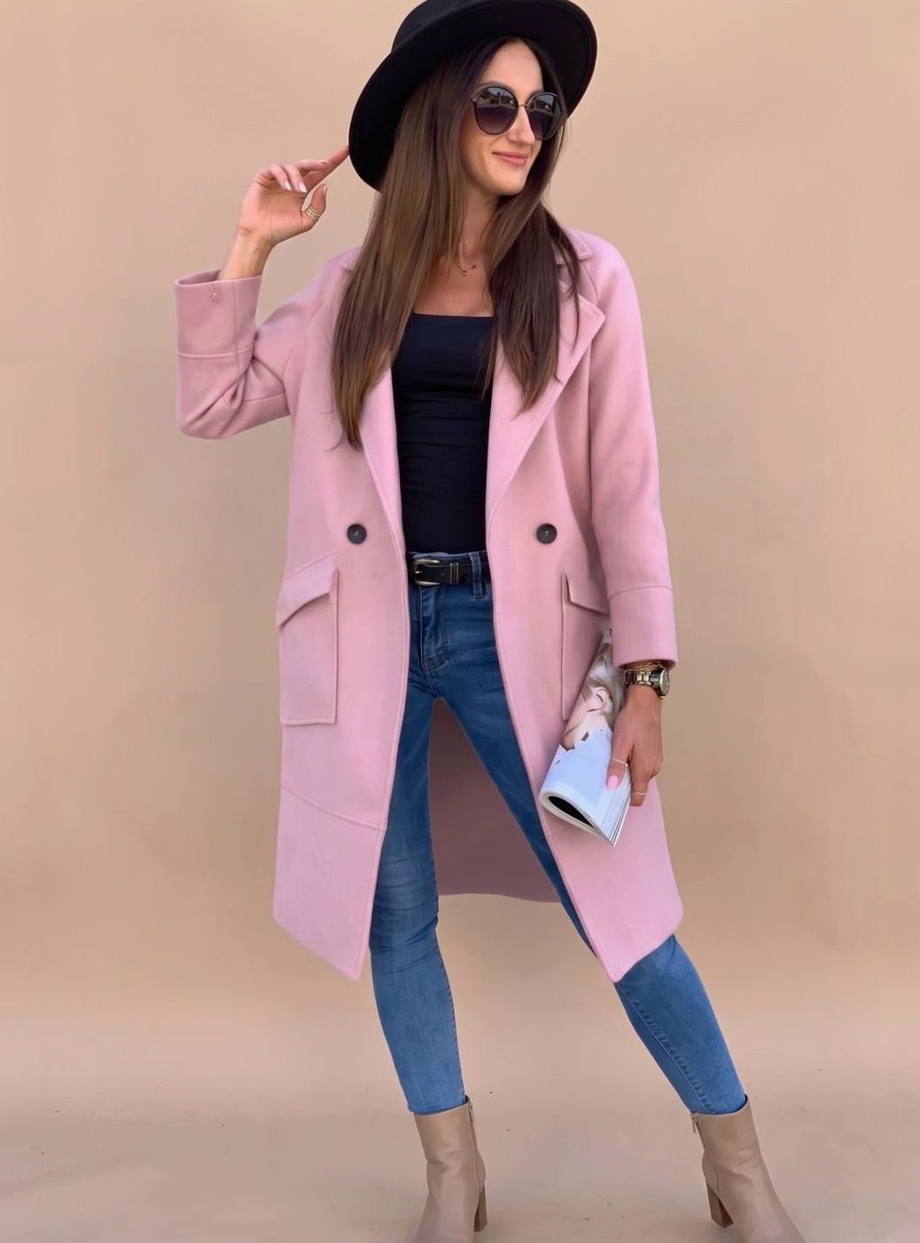 Marlene Double-Breasted Trench Coat with Pockets