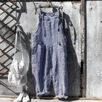 Simon Vintage Striped Loose-Fit Overalls