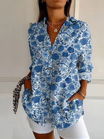 Johanna Polka Dot Print Button-Up Blouse