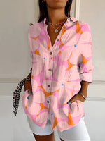 Johanna Polka Dot Print Button-Up Blouse