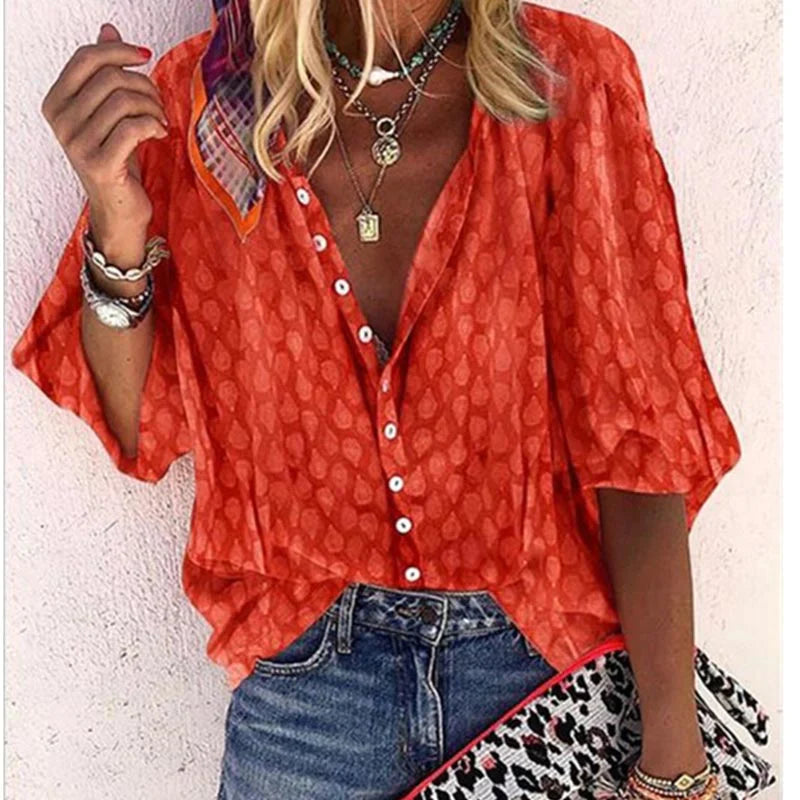 Gabriela Printed Button-Down Blouse