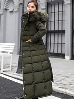 Frieda Long Quilted Hooded Coat