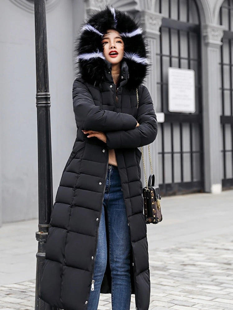Frieda Long Quilted Hooded Coat