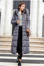 Franziska Long Hooded Quilted Winter Coat