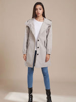 Greta Water-Resistant Hooded Outdoor Trench Coat