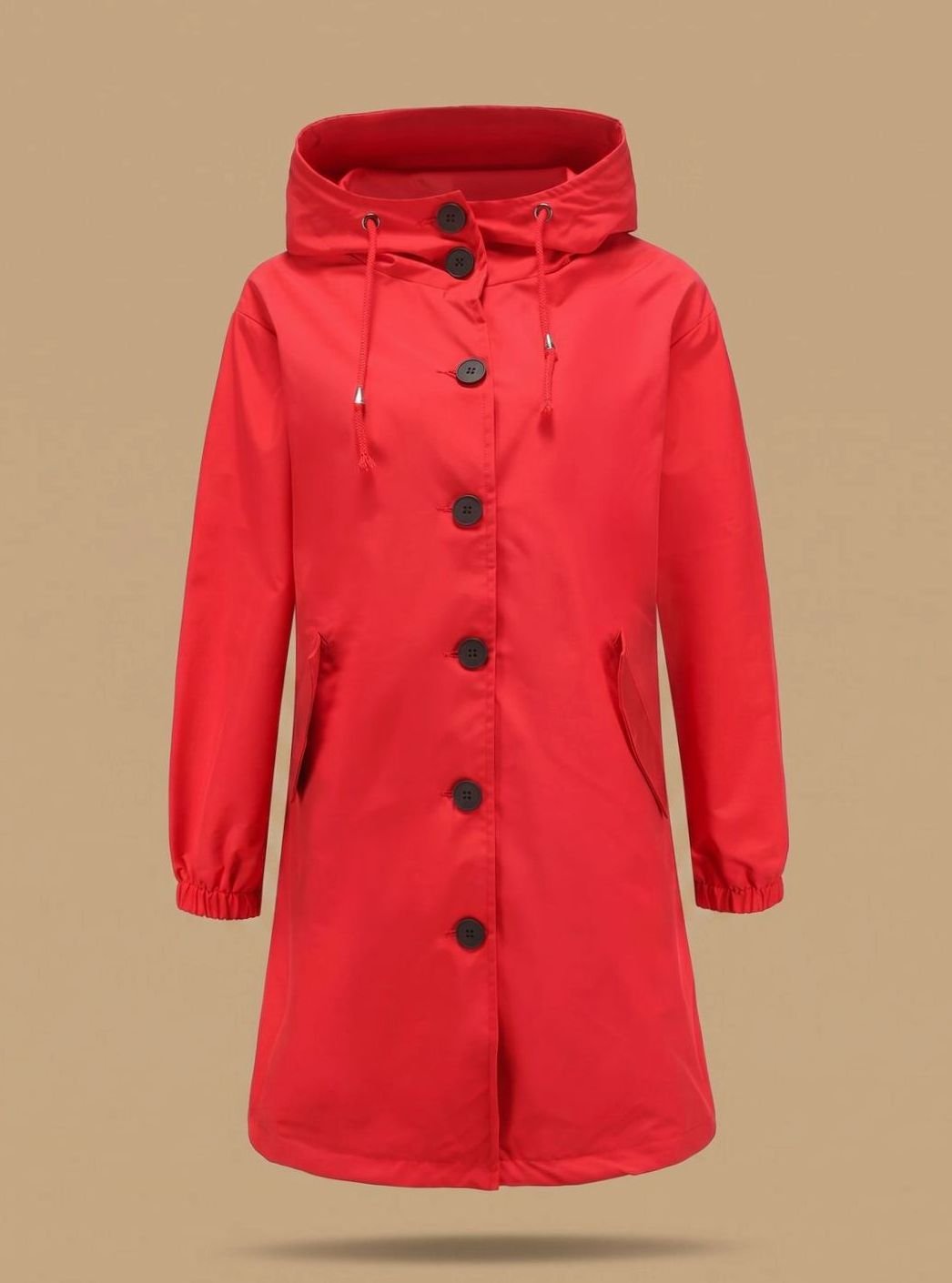 Greta Water-Resistant Hooded Outdoor Trench Coat