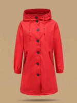 Greta Water-Resistant Hooded Outdoor Trench Coat