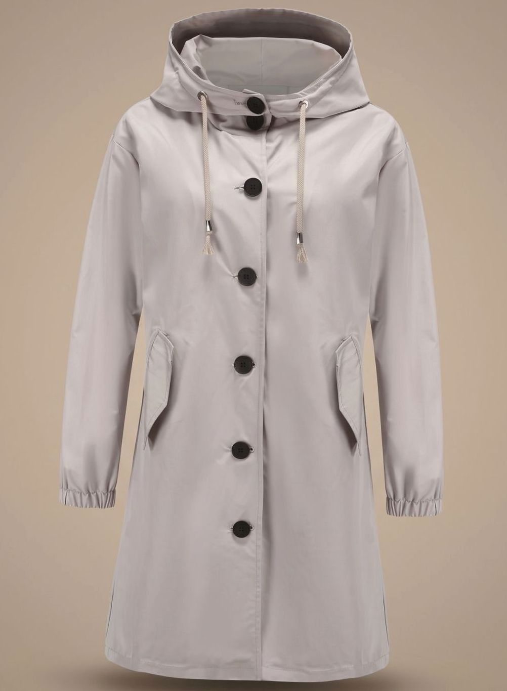 Greta Water-Resistant Hooded Outdoor Trench Coat