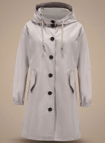 Greta Water-Resistant Hooded Outdoor Trench Coat