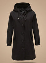 Greta Water-Resistant Hooded Outdoor Trench Coat