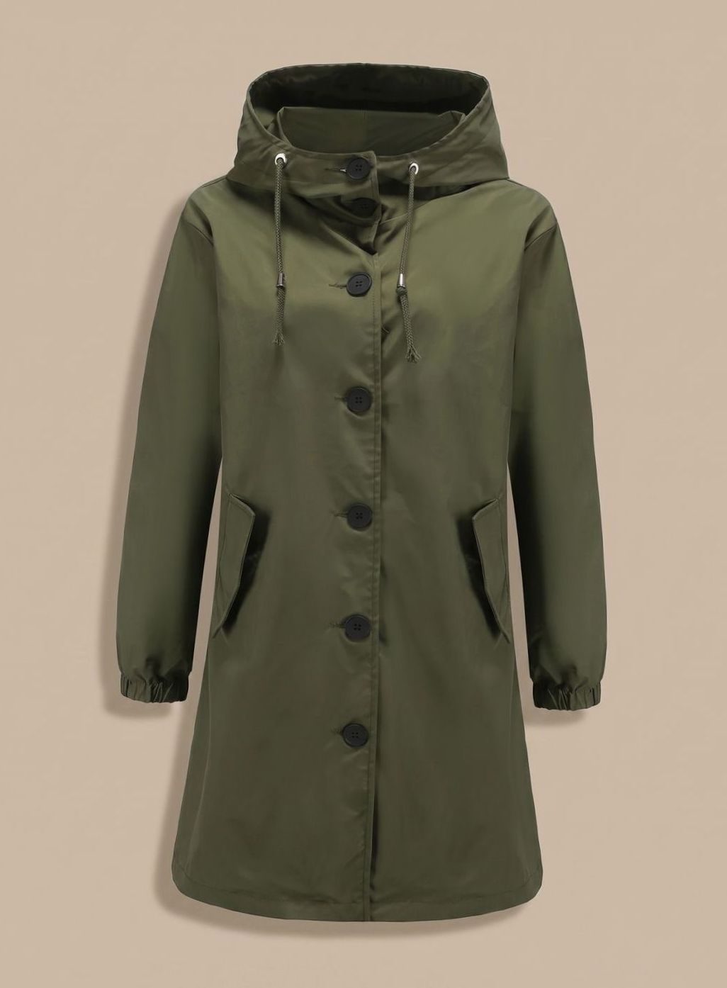 Greta Water-Resistant Hooded Outdoor Trench Coat