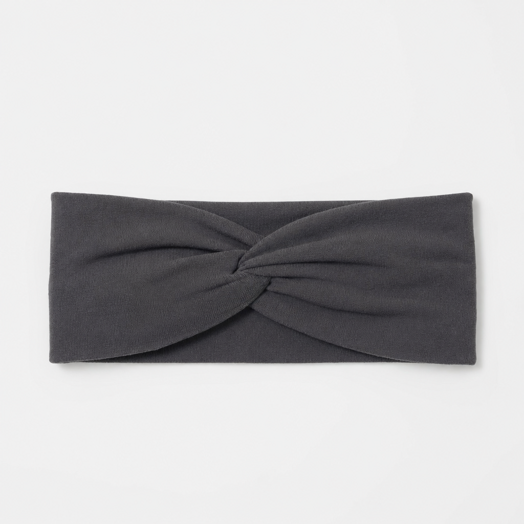 Weatherly Knit Headband in charcoal grey, product shot