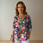Isabella Floral Print V-Neck Top
