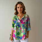 Isabella Floral Print V-Neck Top