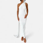 Lara One-Shoulder Halter Maxi Dress