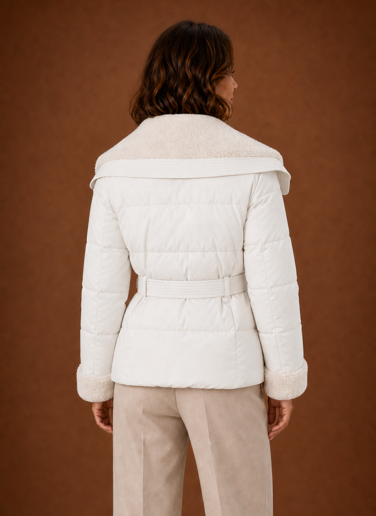 Women's Puffer Jacket - Belted Winter Coat | Areleon
