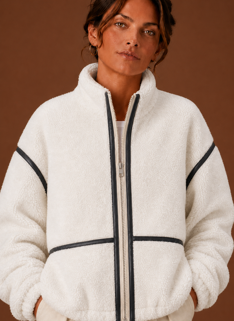 Women’s Sherpa Jacket - Zip-Up Fleece Coat | Areleon