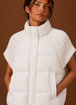 Women's Puffer Vest - Knit-Shoulder Sleeveless Jacket | Areleon
