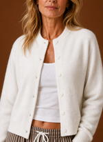 Women's Knit Cardigan - Button-Front Crew Neck Sweater | Areleon