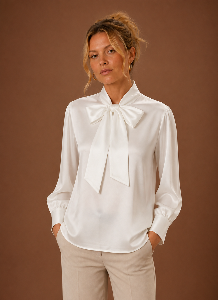 Women’s Satin look  Bow Blouse | Areleon