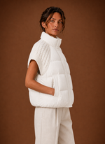Women's Puffer Vest - Knit-Shoulder Sleeveless Jacket | Areleon