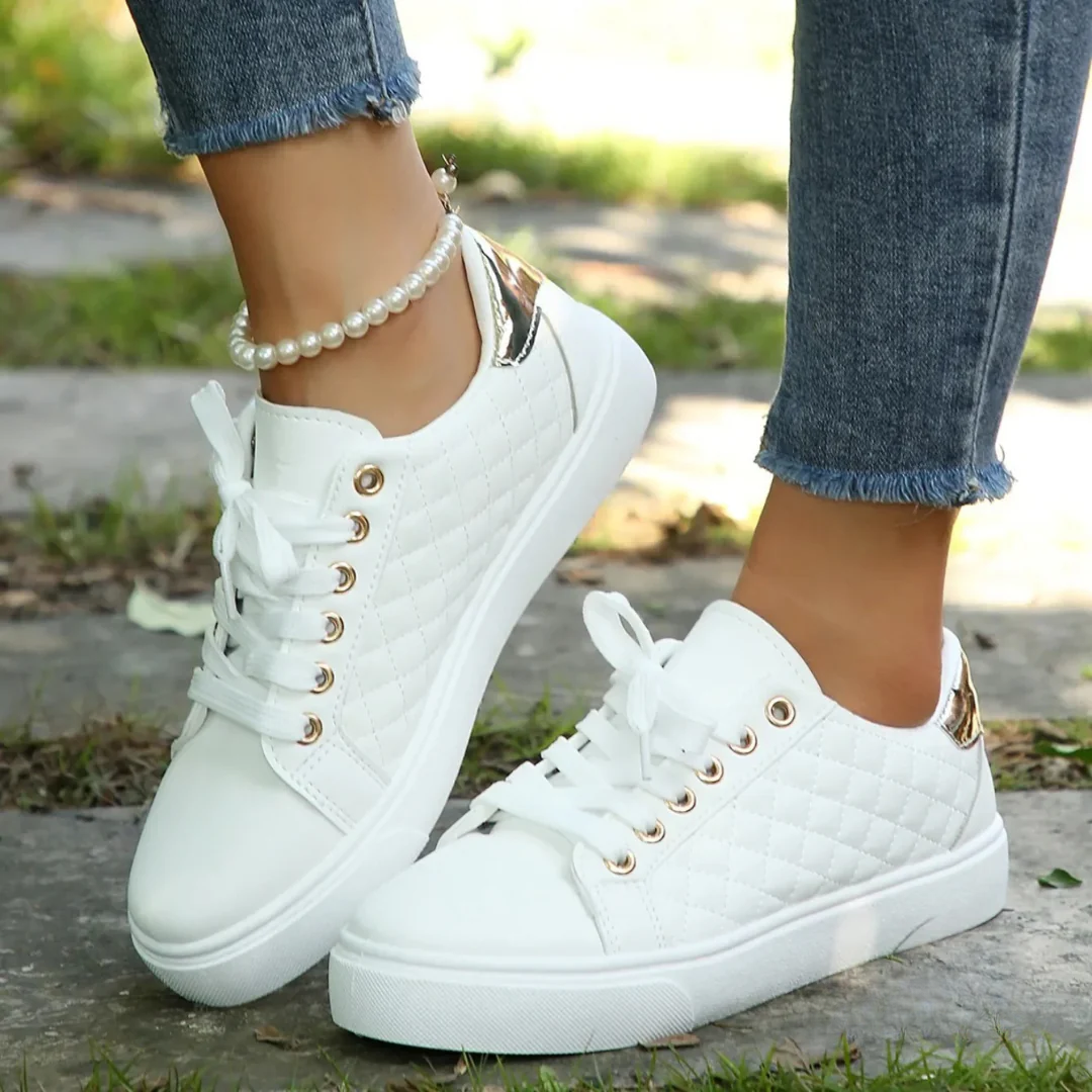 Marion Quilted Lace-Up Sneakers
