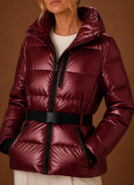 Women's Puffer Jacket - Hooded Metallic Winter Coat | Areleon
