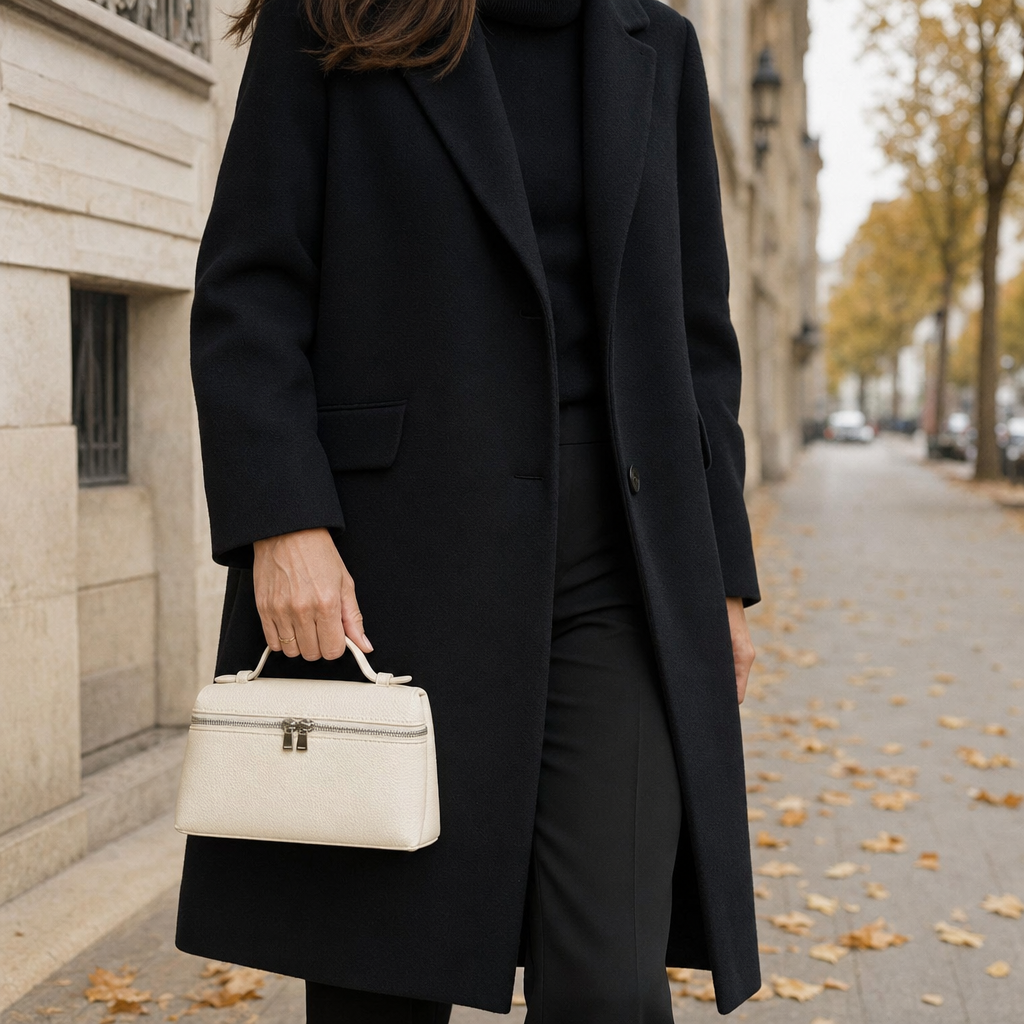 Woman carrying the Winslade Box Bag