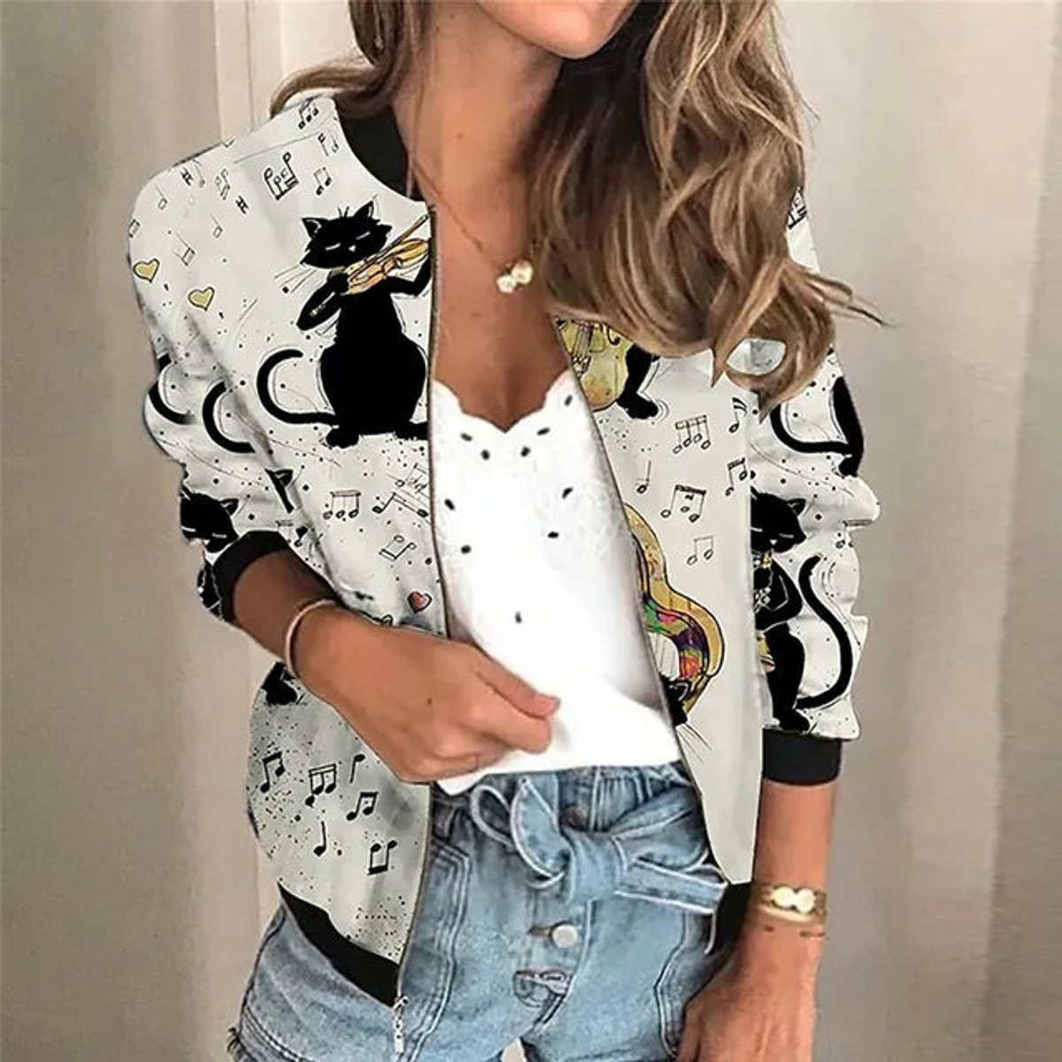 Sophie Floral Print Vintage Bomber Jacket