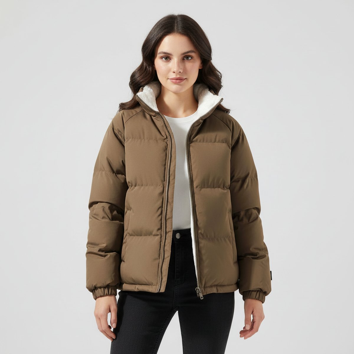 Charlotte Fleece-Lined Hooded Puffer Jacket