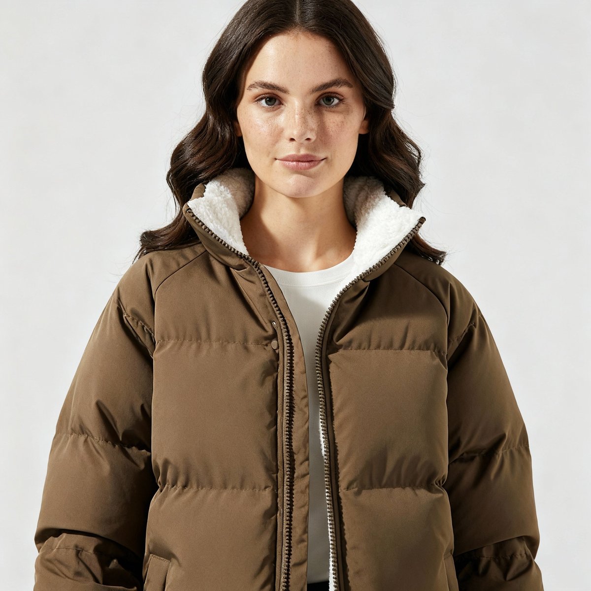 Charlotte Fleece-Lined Hooded Puffer Jacket